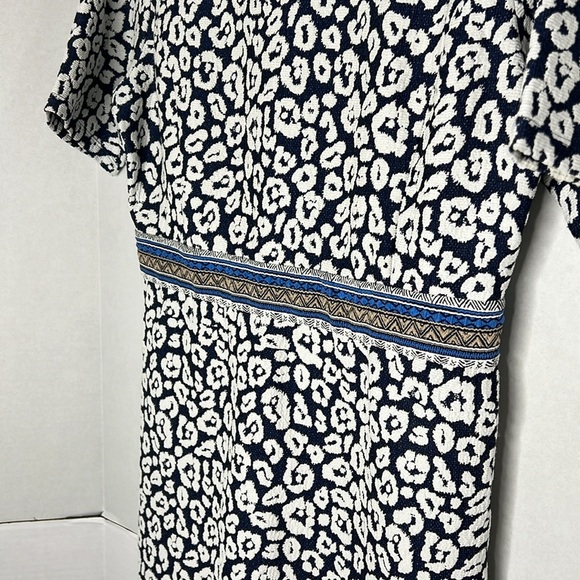 J.McLaughlin Kyrie Dress Blue White Knee Length Size 12 - Picture 3 of 5